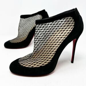 Christian Louboutin Anna May Lace Booties Heels Size 39.5